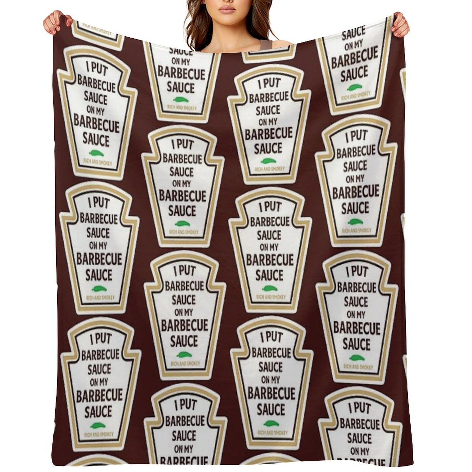 I Put Barbecue Sauce on My Bbq Sauce Machine-washable Throw Blanket