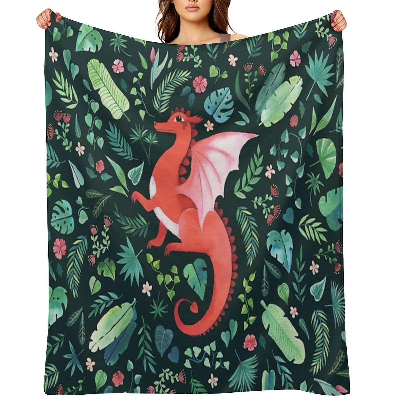Tropical Dragon Shrink-resistant Throw Blanket