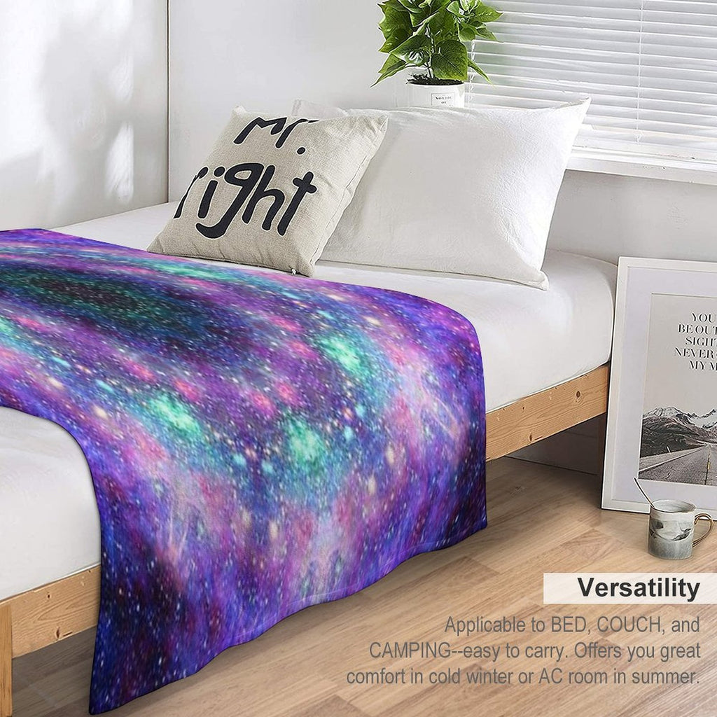 Trippy Purple Space Mandala All-season Throw Blanket