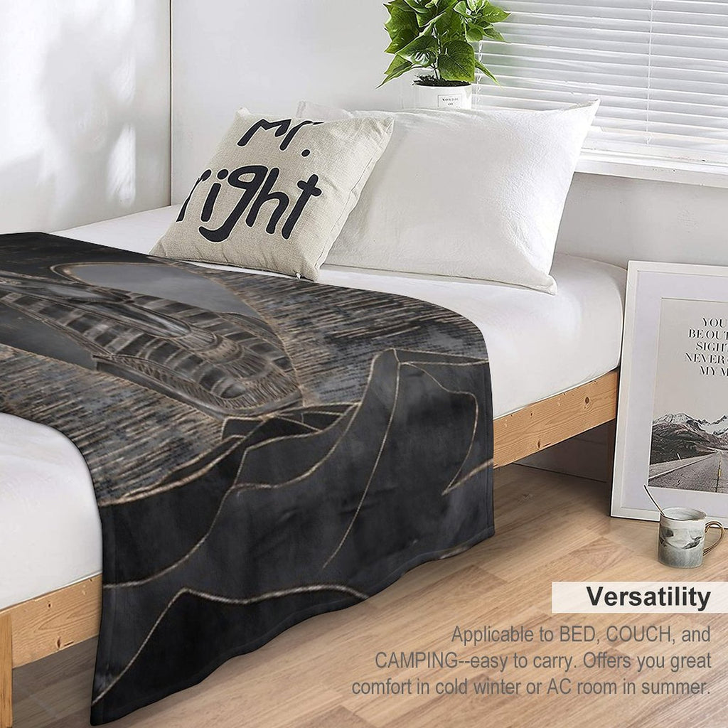 Anubis on Egyptian Pyramids Landscape Travel-friendly Throw Blanket