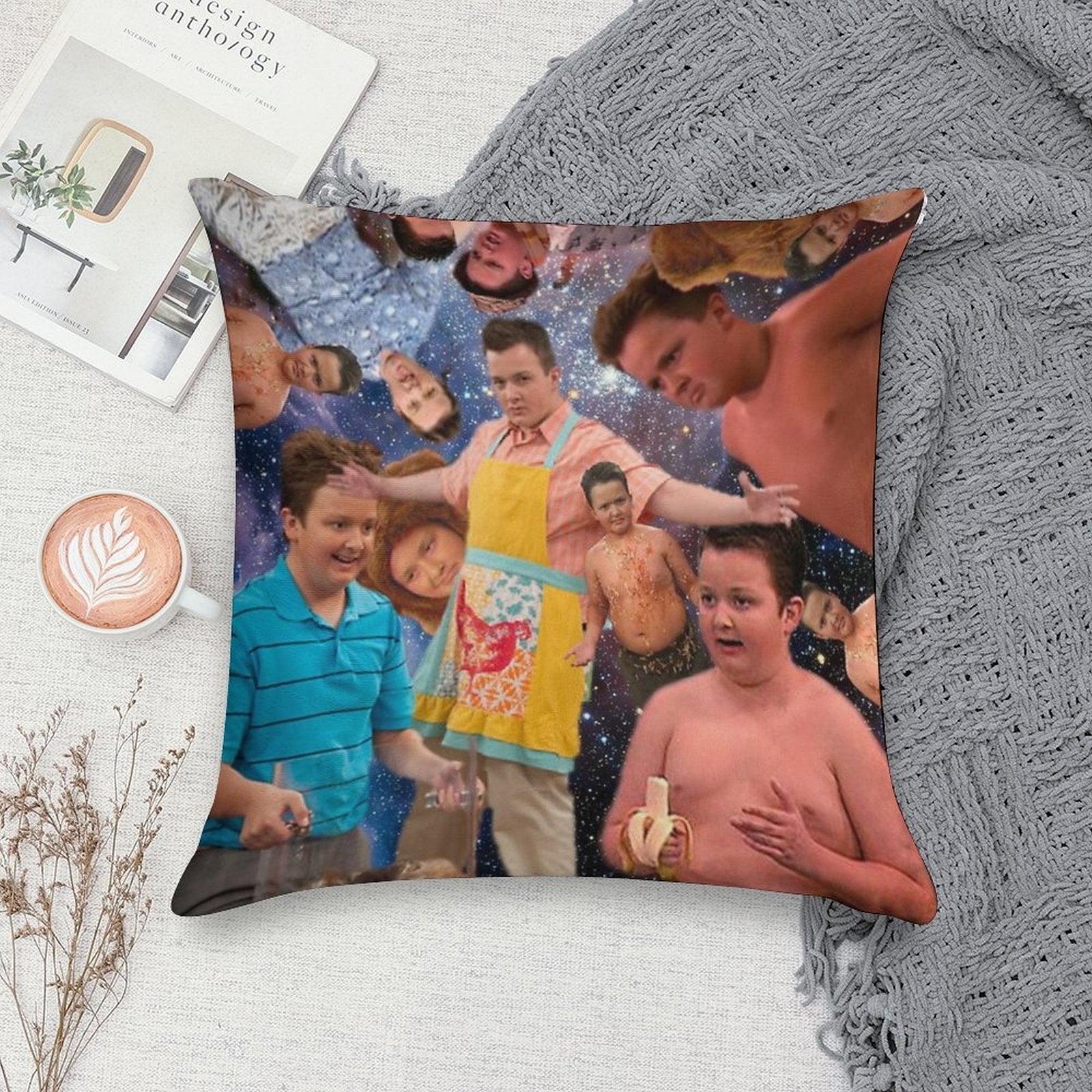 GIBBY! Soft Short Plush Fabric Throw Pillow