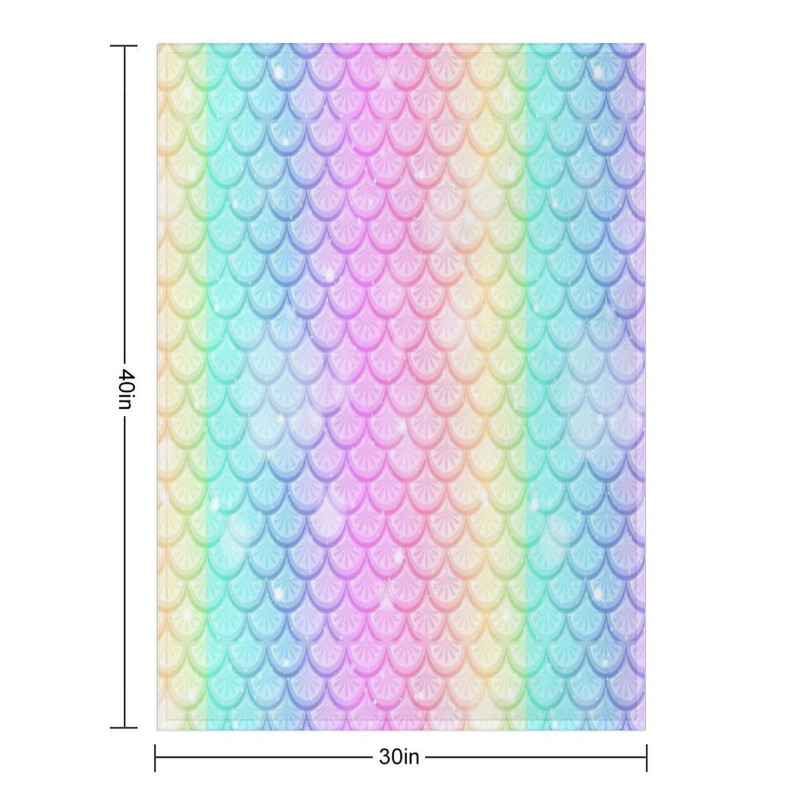 Rainbow Mermaid Scale Costume Sustainable Throw Blanket