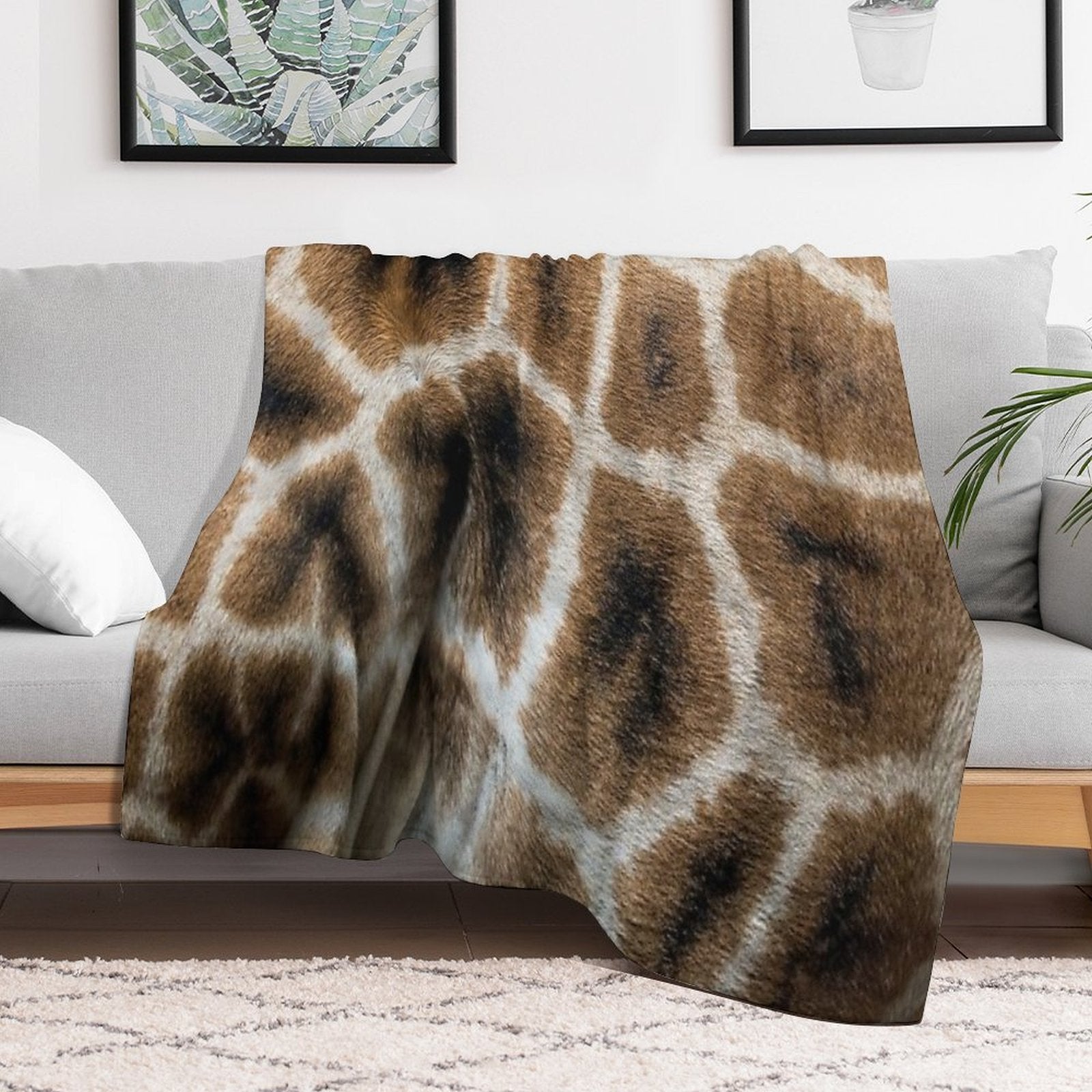 Giraffe Animal Pattern Print Lightweight Throw Blanket