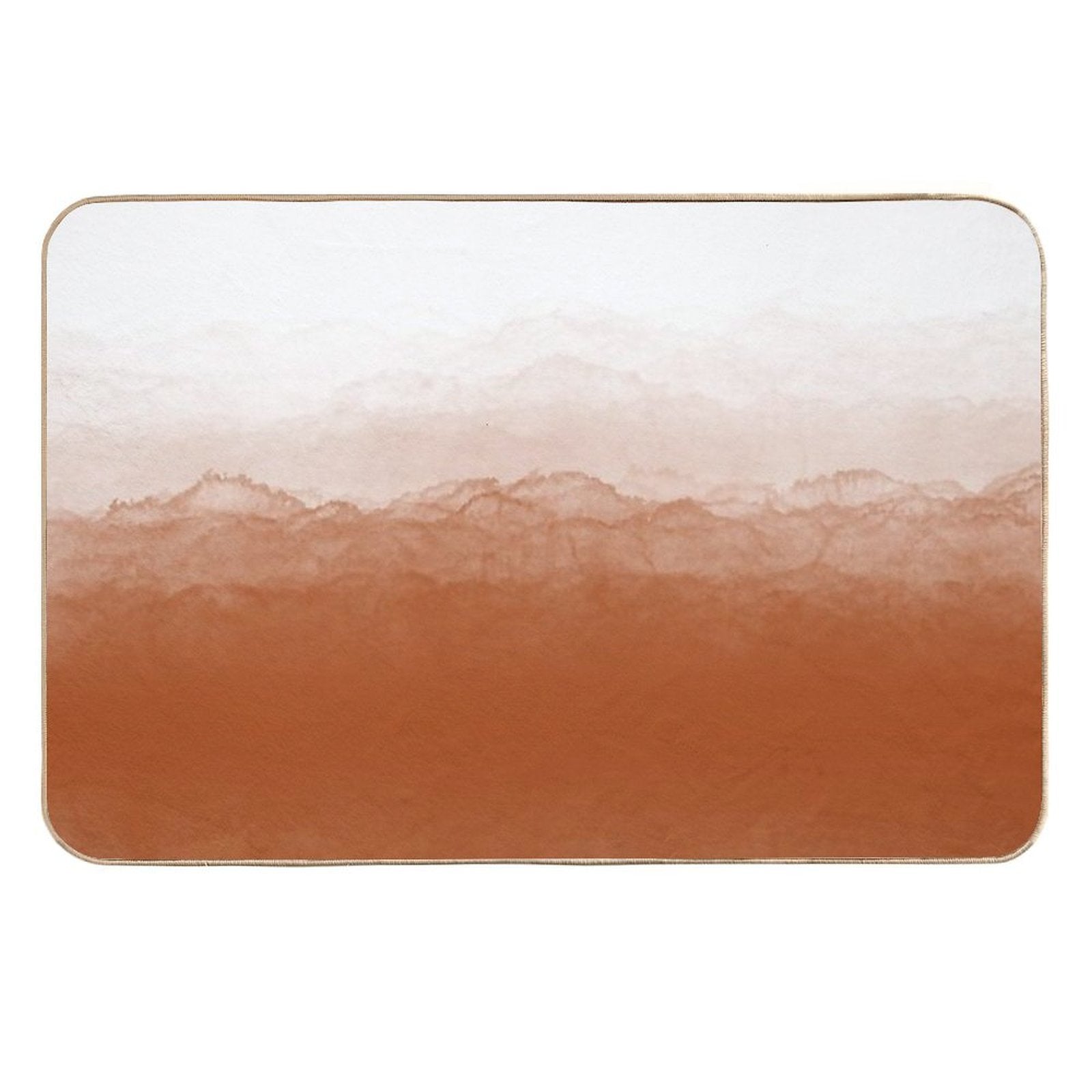 Abstract Watercolor Ombre (burnt Orangewhite)  Repositionable Bath Mat