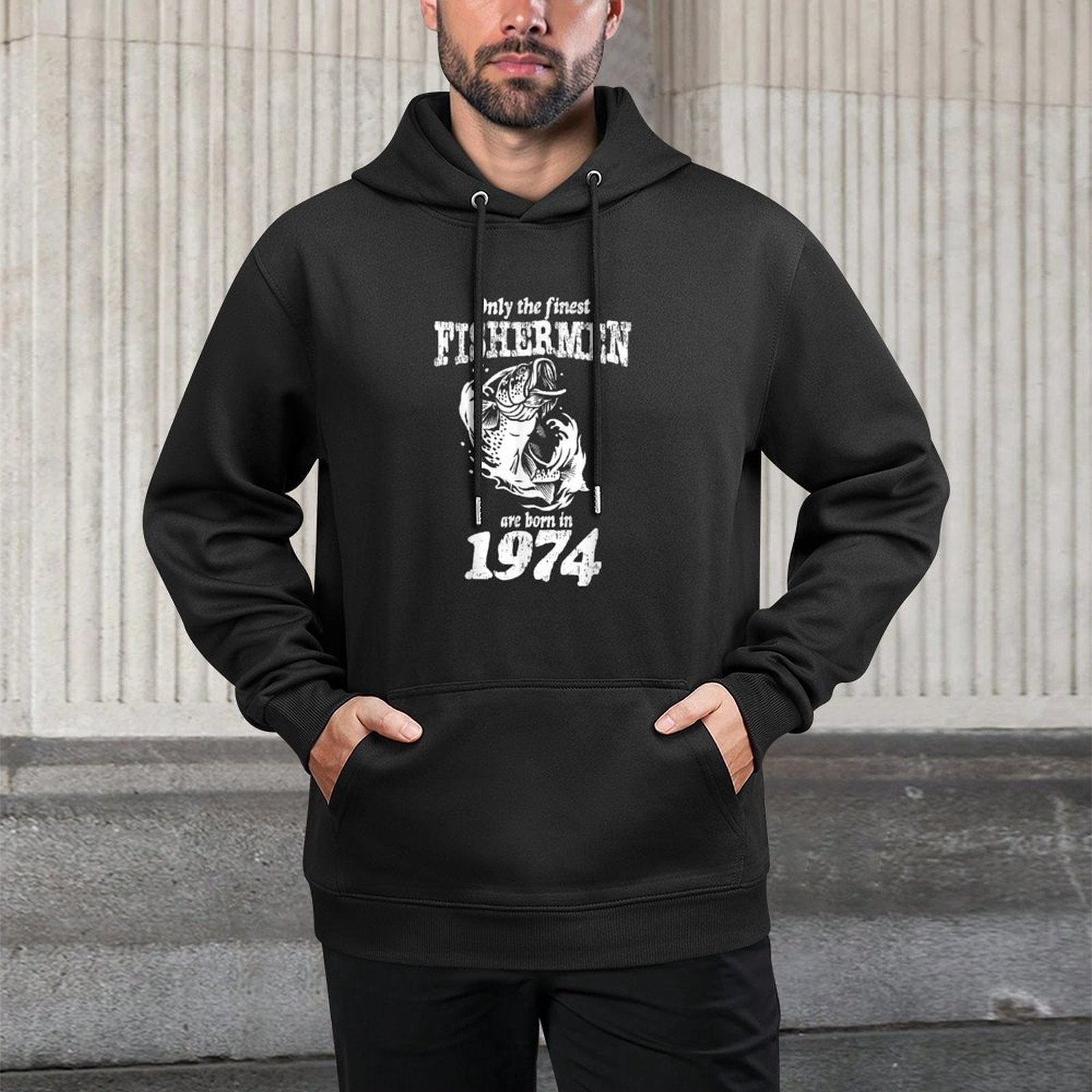 50 Year Old Fishing Fishermen Are Born In 1974 50th Birthday Customizable Surface Hoodie