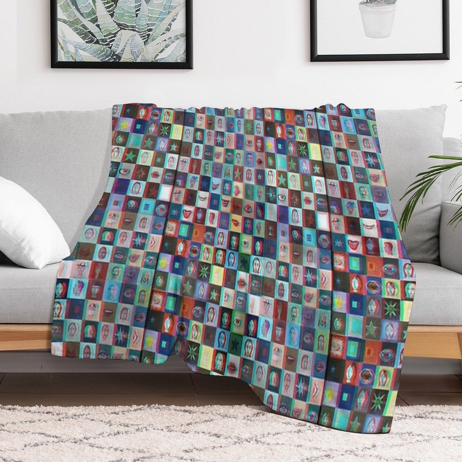 Chessboard Tapiz 3d 2 Shrink-resistant Throw Blanket