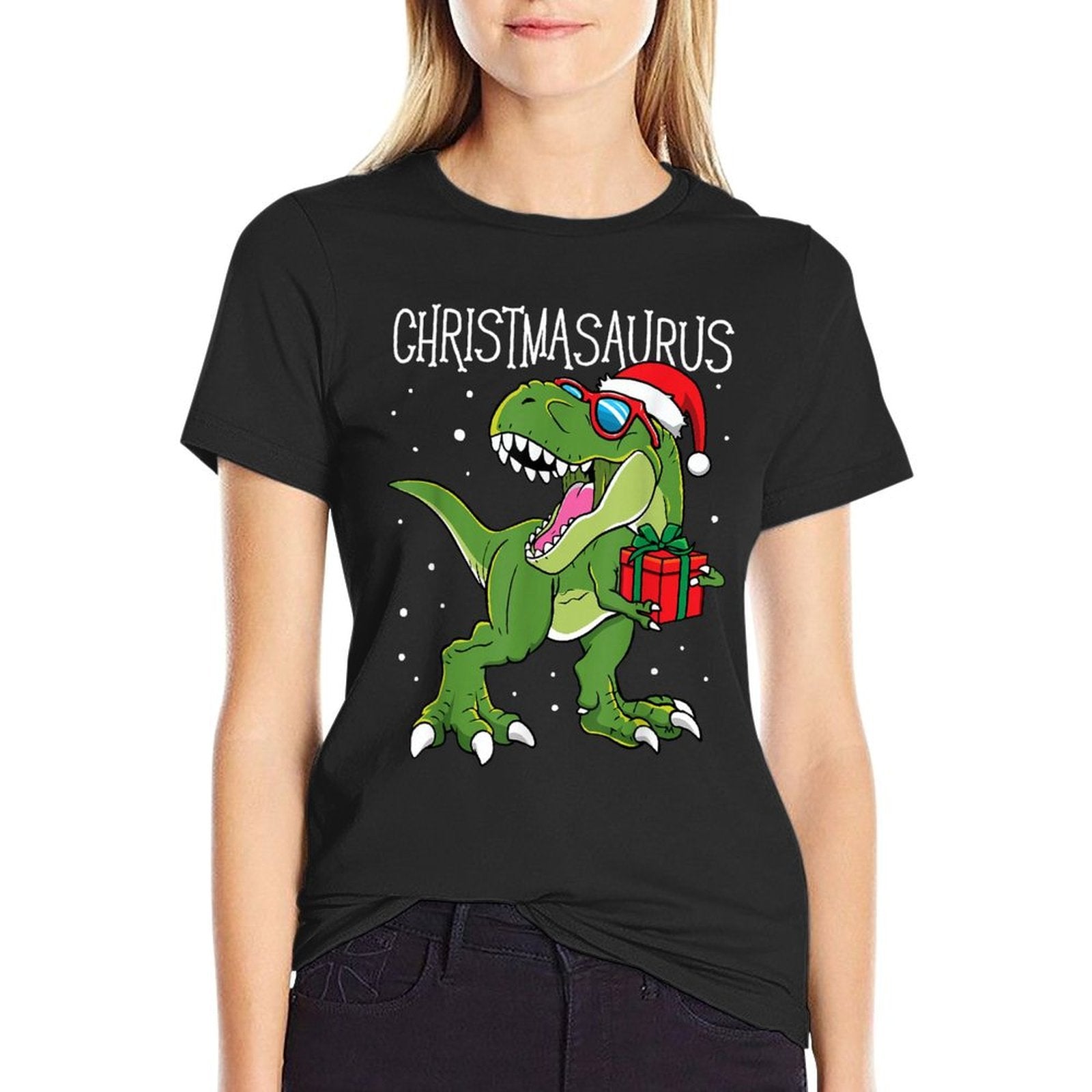 Boys Christmasaurus Christmas Dinosaur Dino Family Matching  Polyester Blend T-Shirt