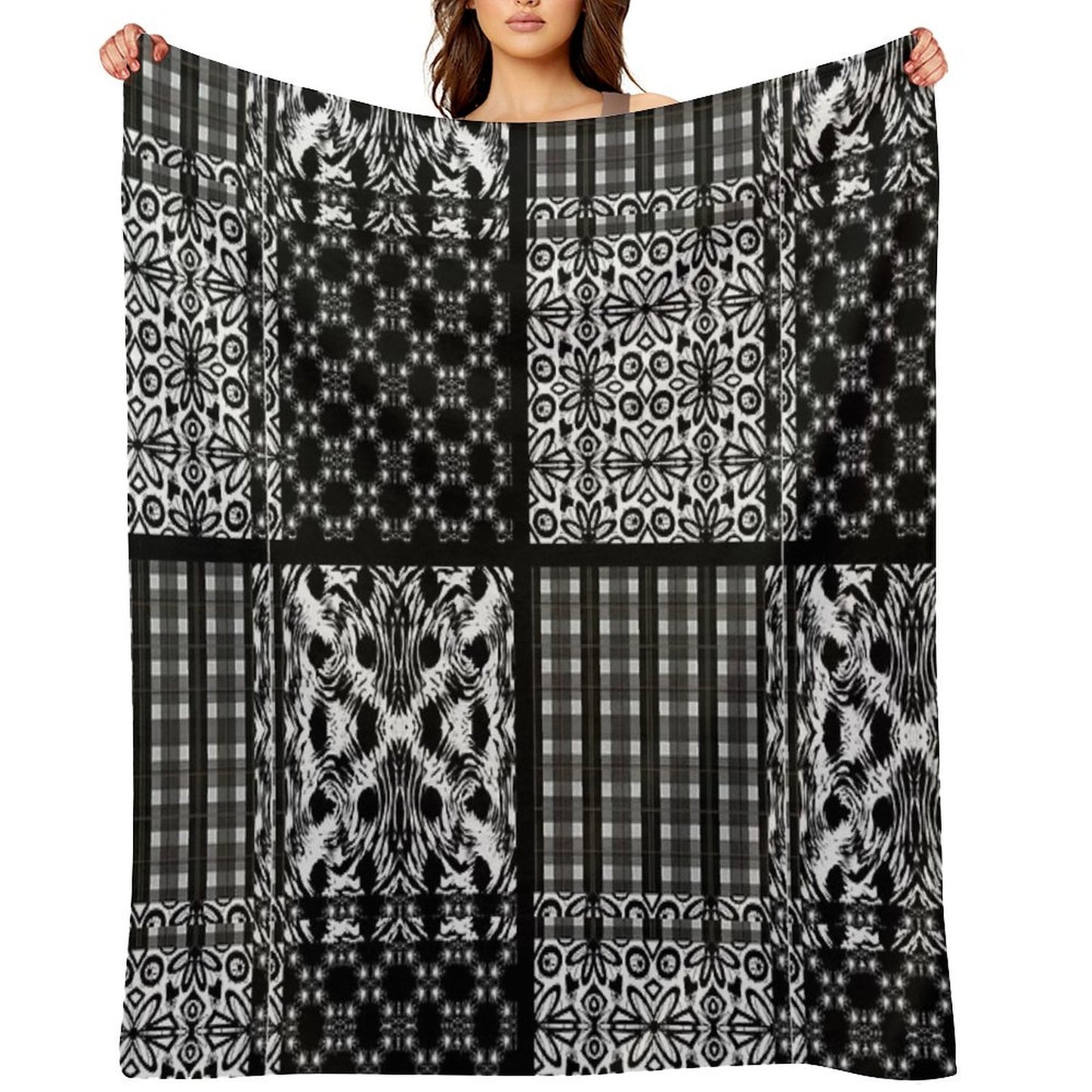 Mixed Black And White Pattern Gift-ready Throw Blanket