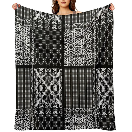 Mixed Black And White Pattern Gift-ready Throw Blanket