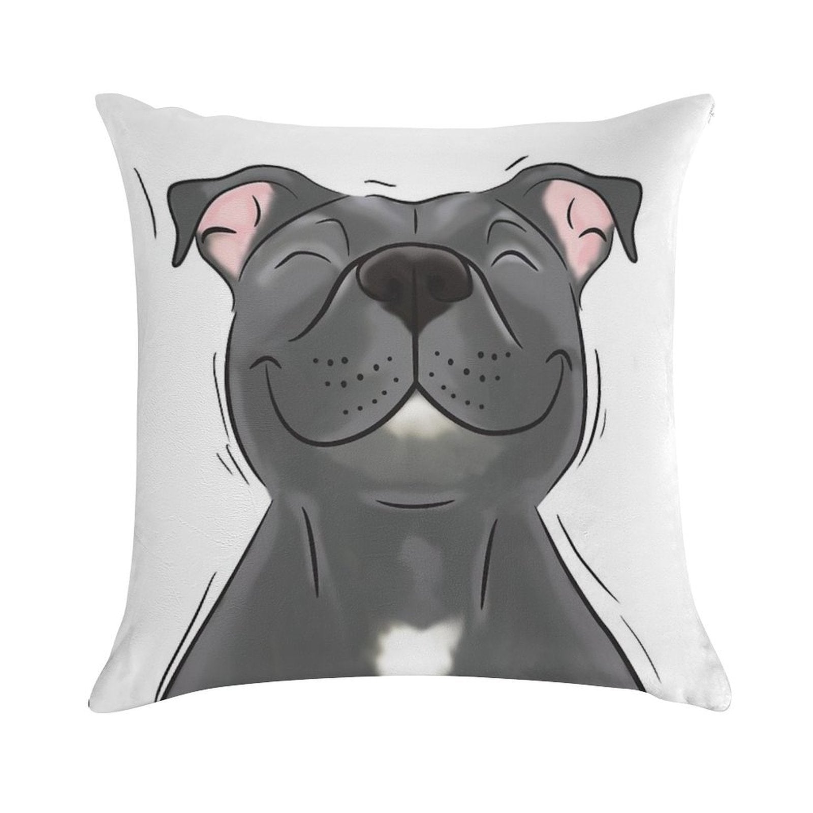 Smiling Blue Staffy Dog (stafford) Staffy Love Soft High-Density Material Throw Pillow