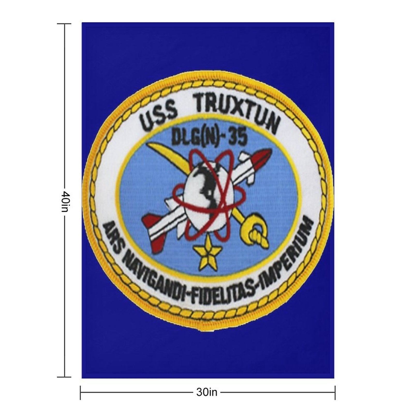 USS TRUXTUN (DLGN-35) SHIP'S STORE Machine-washable Throw Blanket