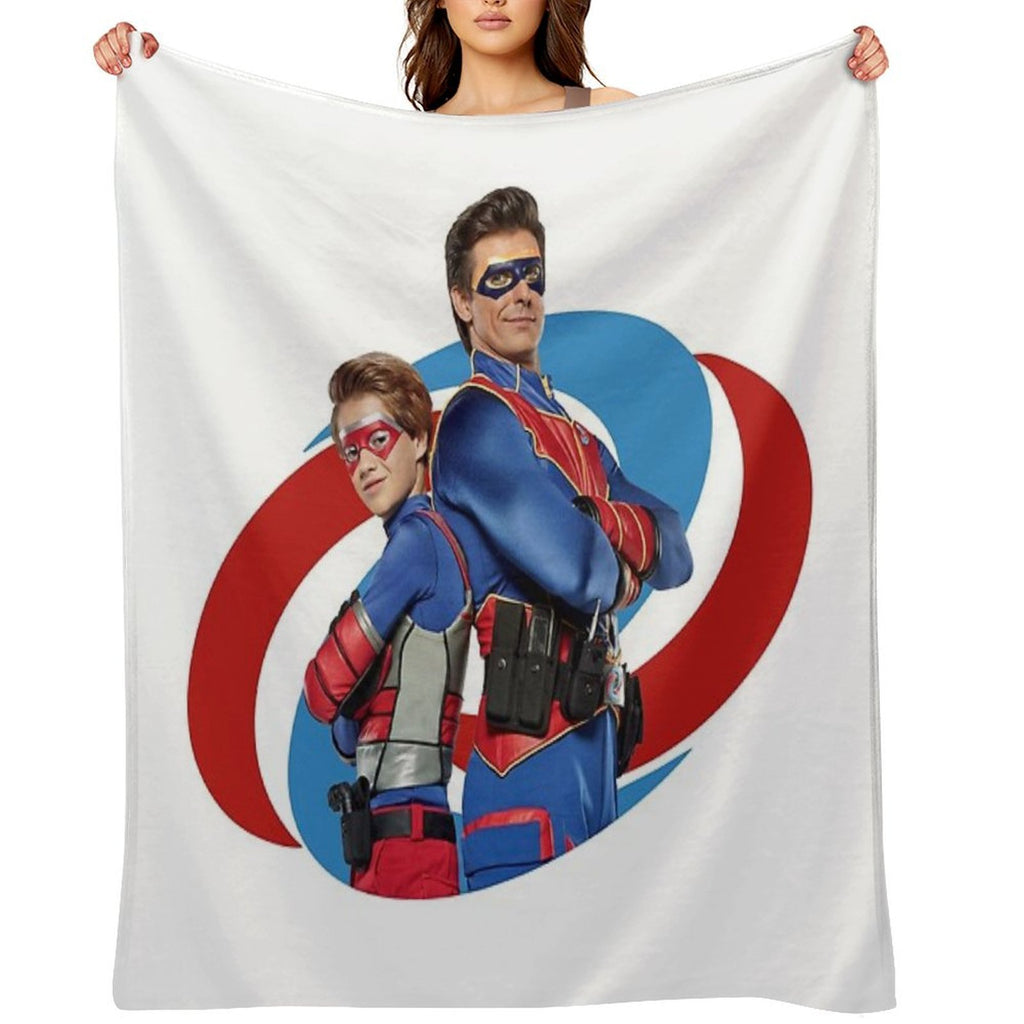 Captain Man And Kid Danger Sustainable Throw Blanket
