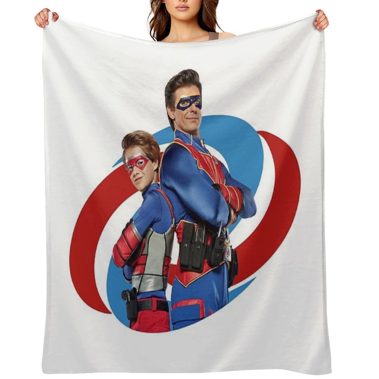 Captain Man And Kid Danger Sustainable Throw Blanket