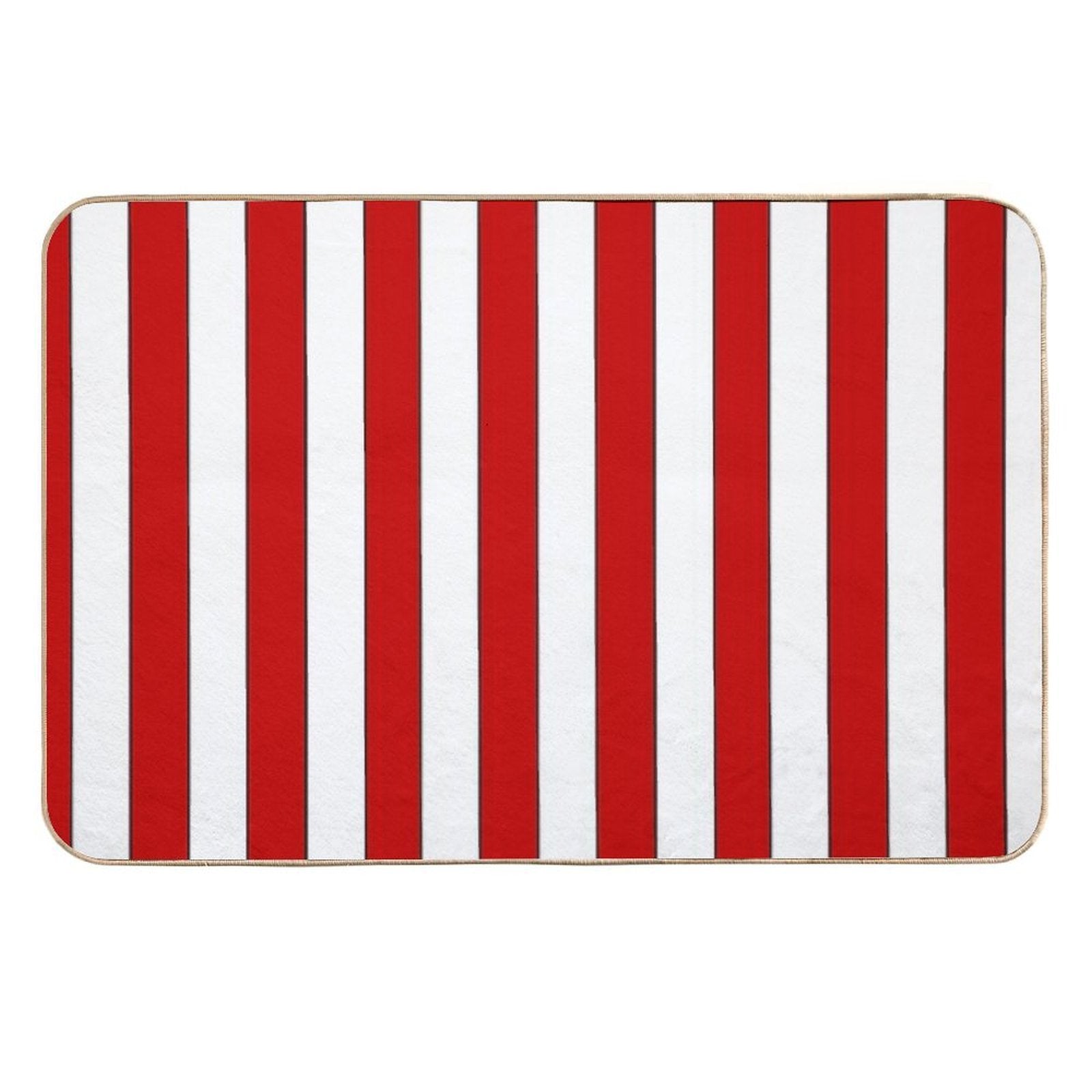 Retro Red & White Striped Team Colours  Absorbent Bath Mat