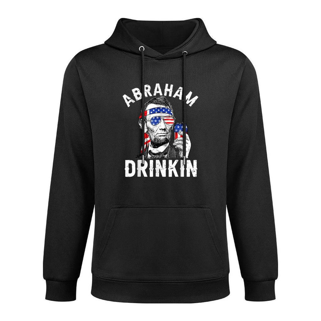 4th of July Abraham Drinking Merica Abe Lincoln Beer Lover Colorfast Hoodie