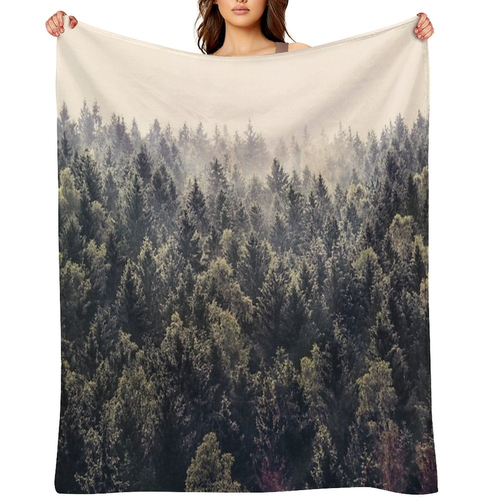 Come Home  Romantasy Moody Wilderness Dream Forest With Cascadia Trees Covered In Magic Fog Velvety-soft Throw Blanket