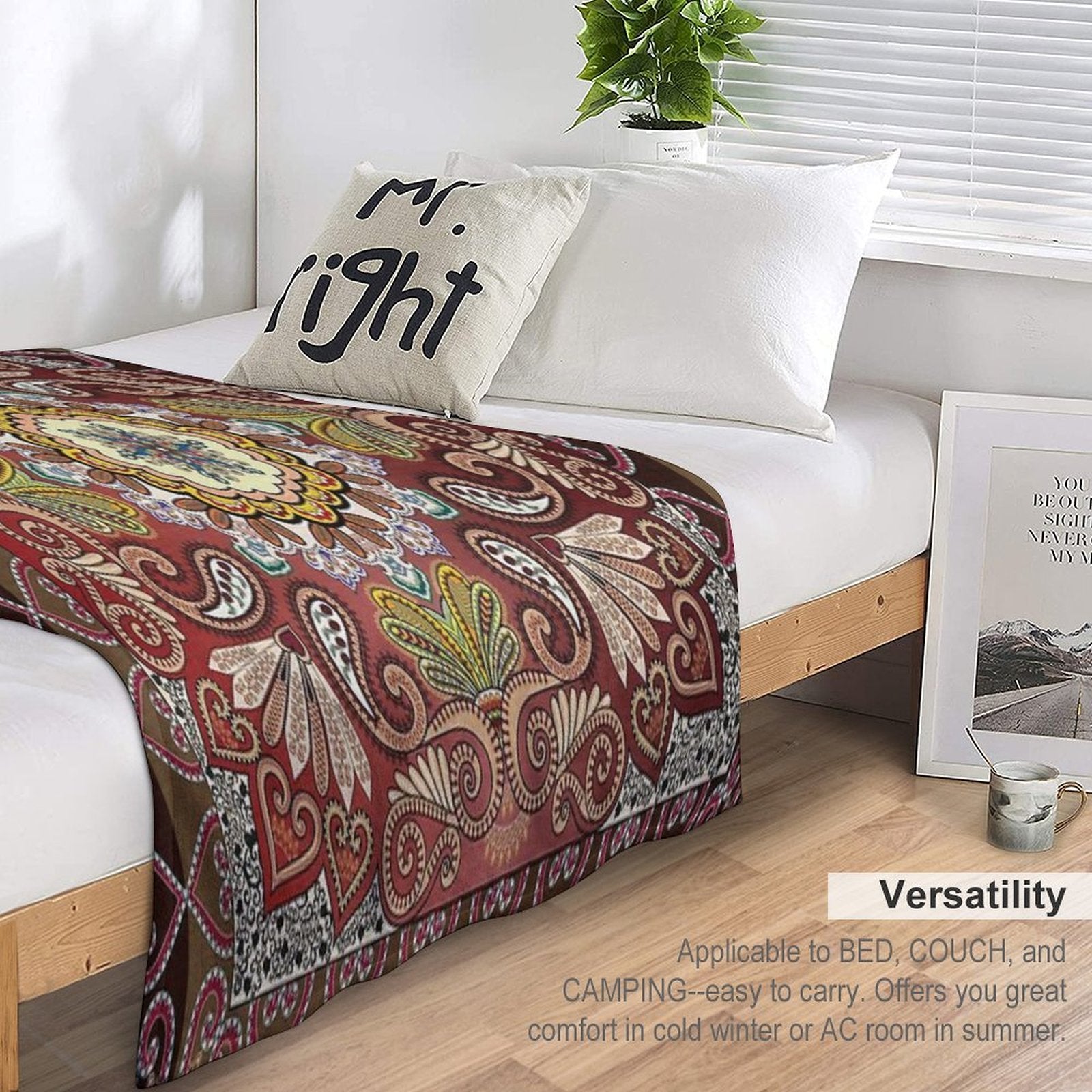 Mediterranean Mosaic Tiles  Azulejos Plush Throw Blanket