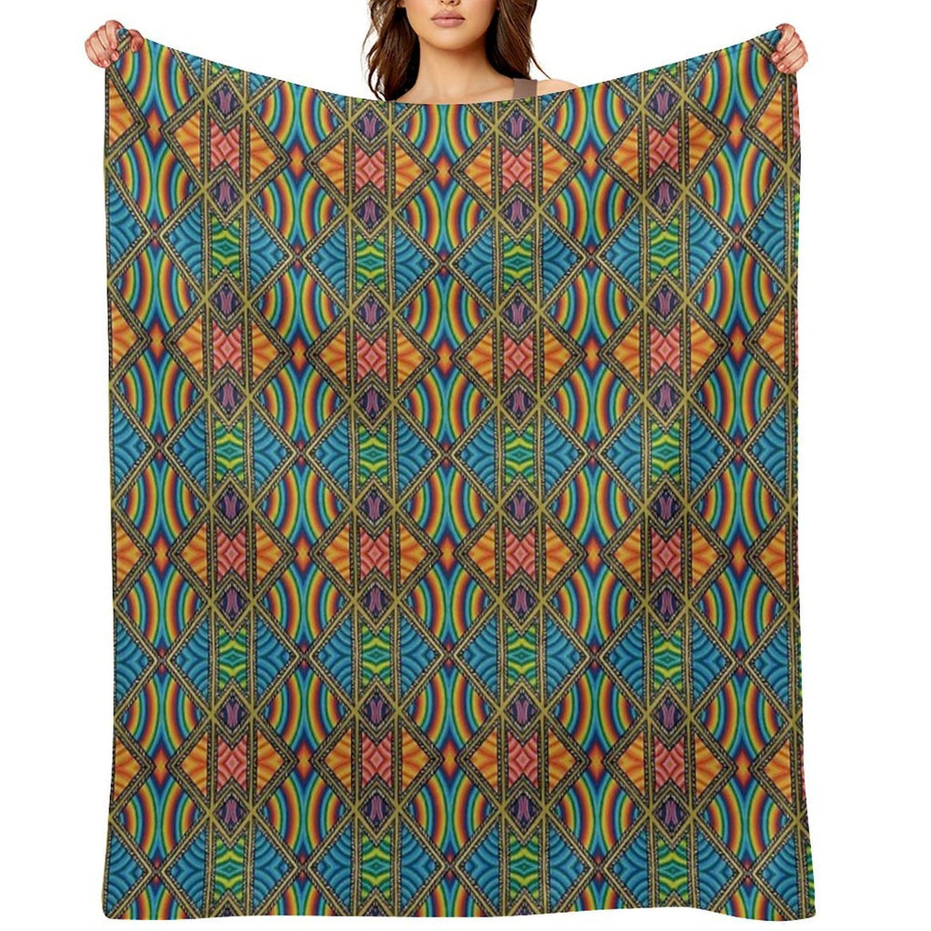 Technicolor Kaleidoscope Comfort Throw Blanket