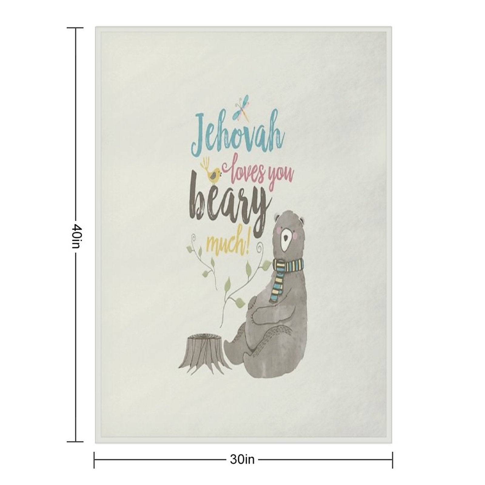 Jehovah Loves You Beary Much Comfort Throw Blanket