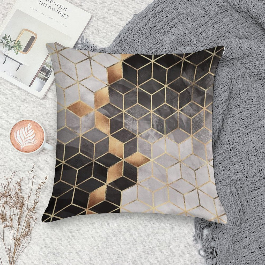 Smoky Cubes Soft Washable Throw Pillow