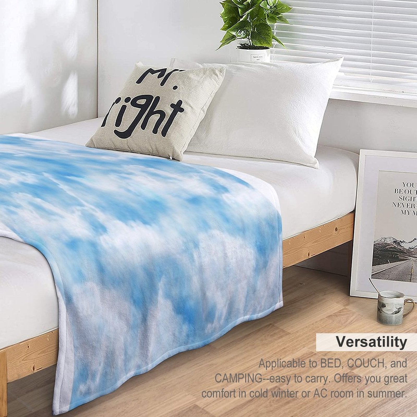 Clouds Print Shrink-resistant Throw Blanket