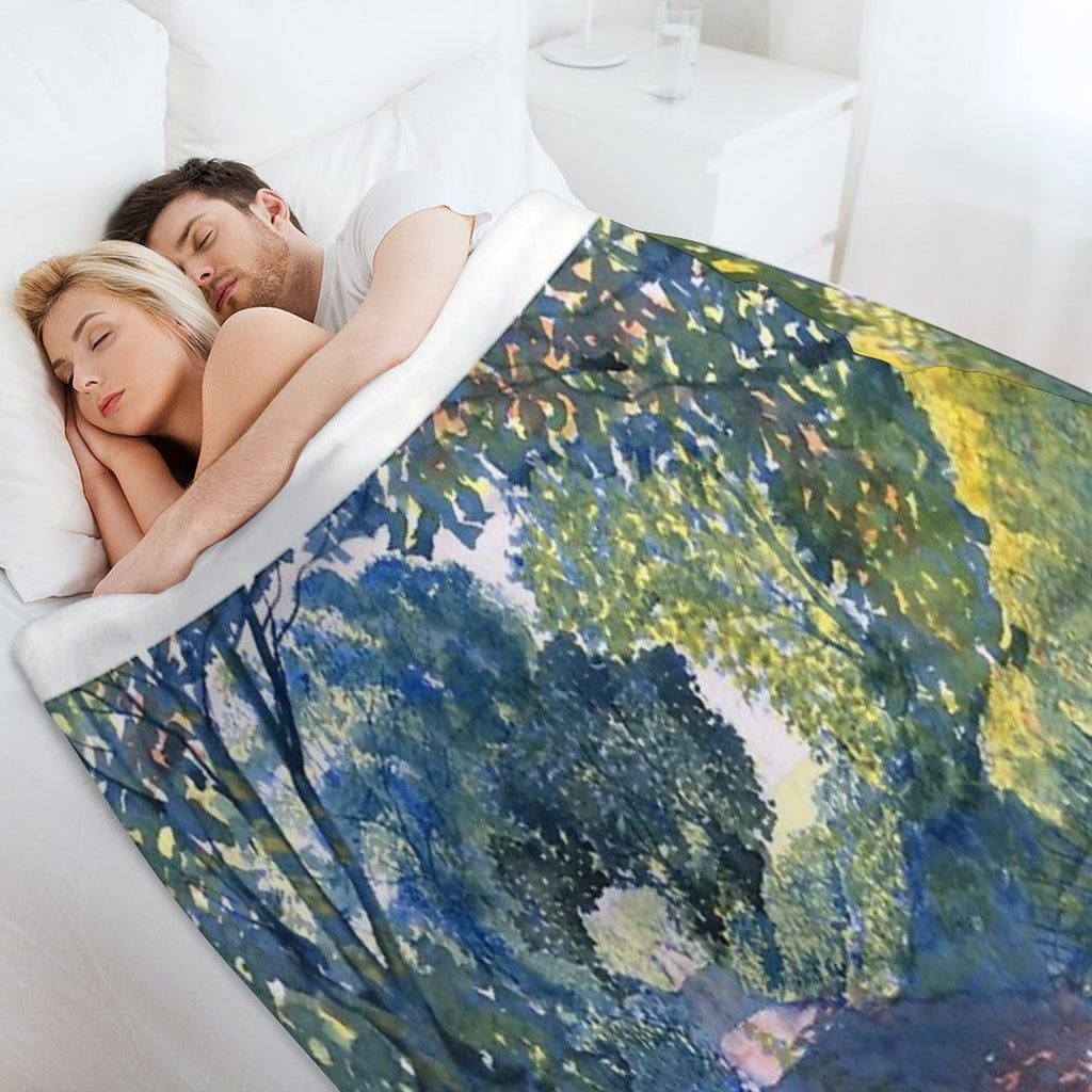 Hockney Trail Tunnel of Trees Machine-washable Throw Blanket