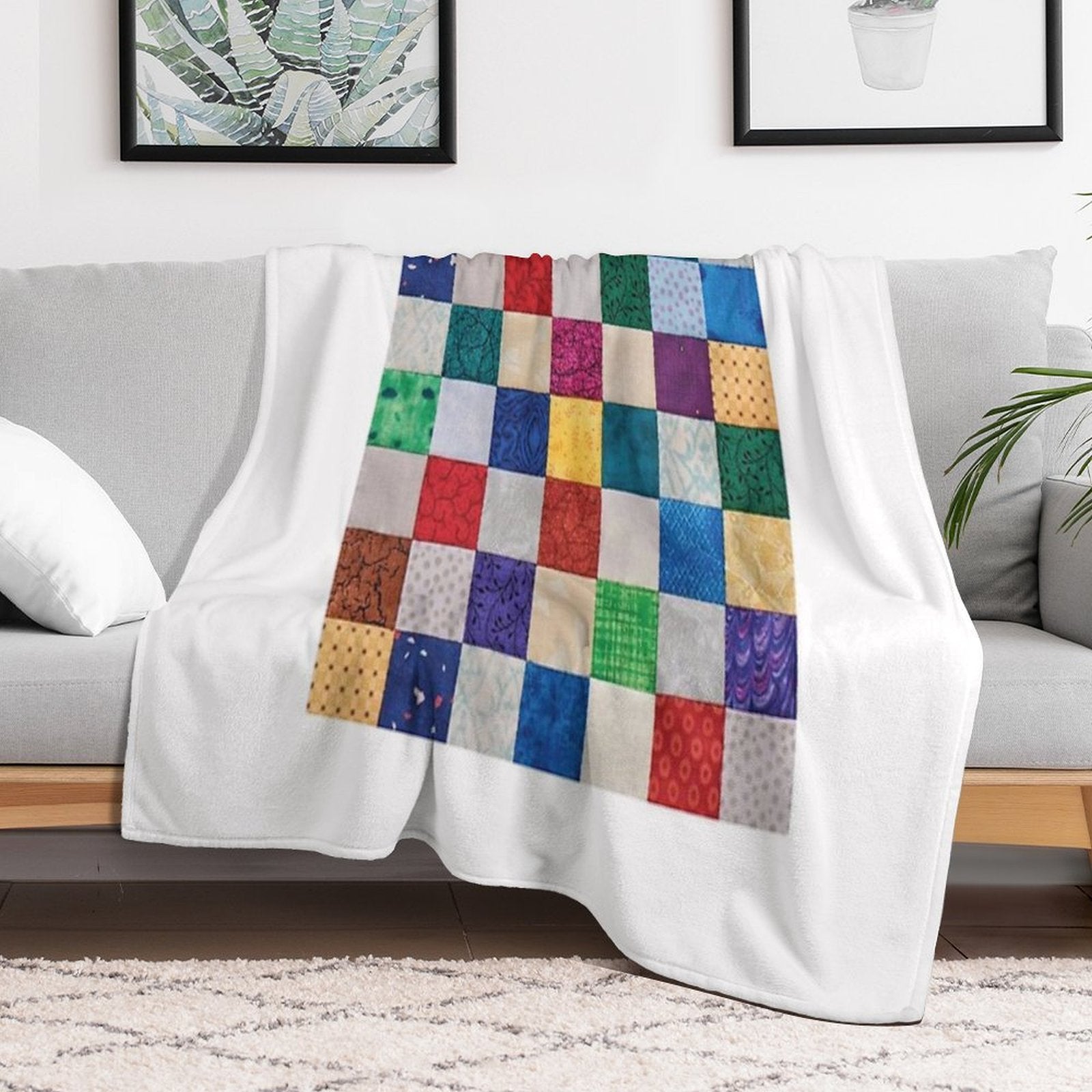 Sarilmak Patchwork Colorful Detail of Quilt Quick-dry Throw Blanket
