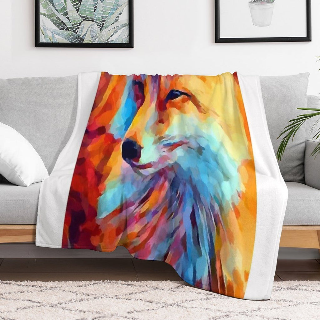 Fox Watercolor Durable Throw Blanket