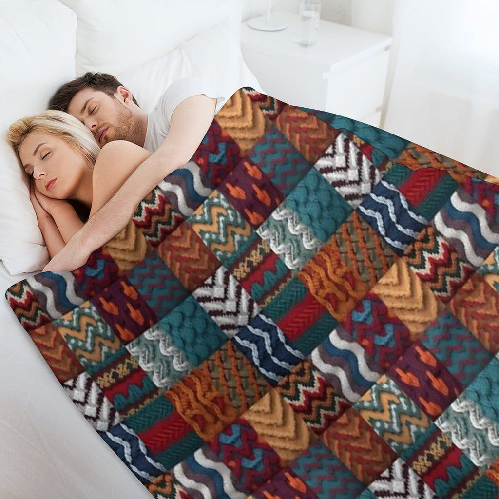 Cosiness Knitted And Crocheted Wrinkle-free Throw Blanket