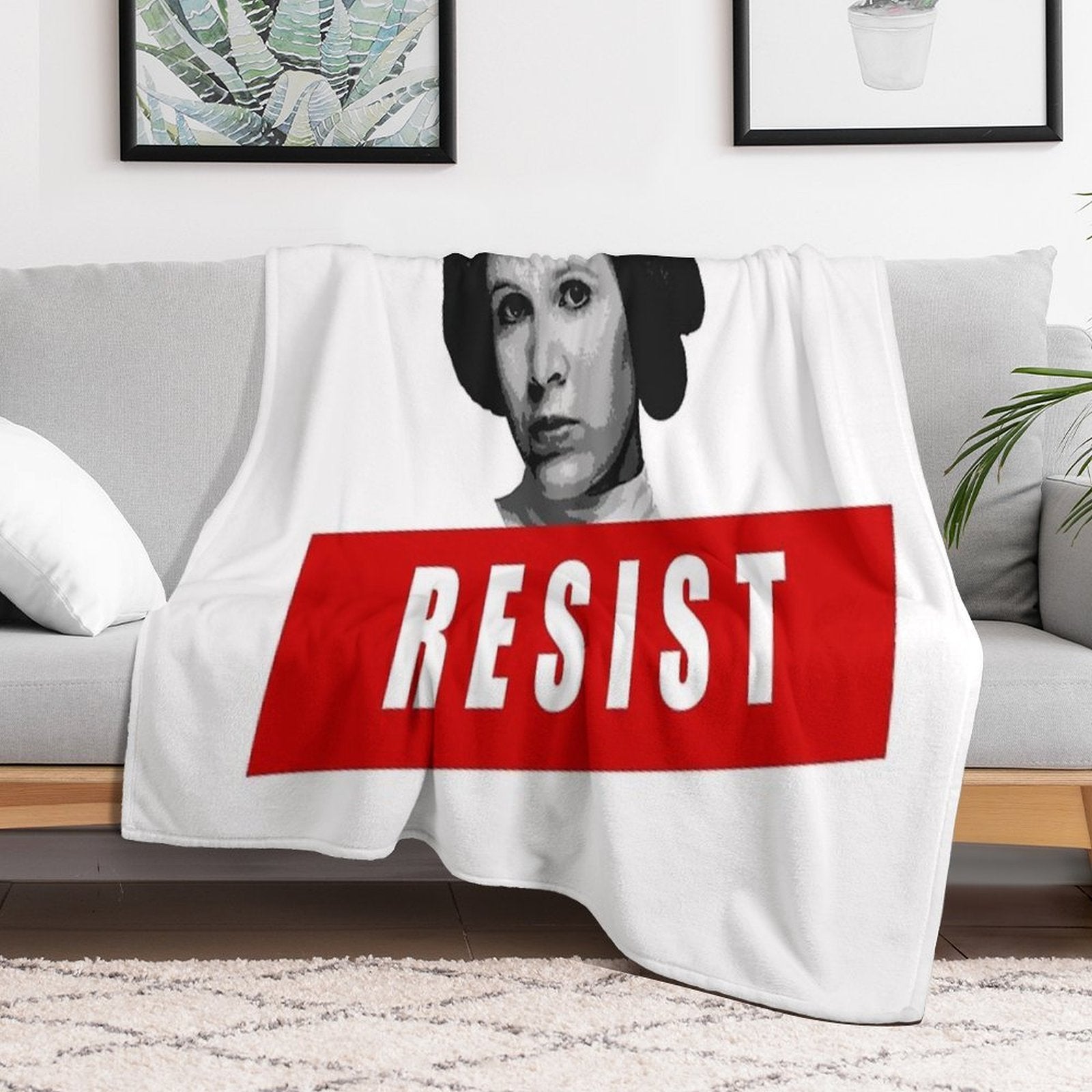 RESIST Like Princess Leia Machine-washable Throw Blanket