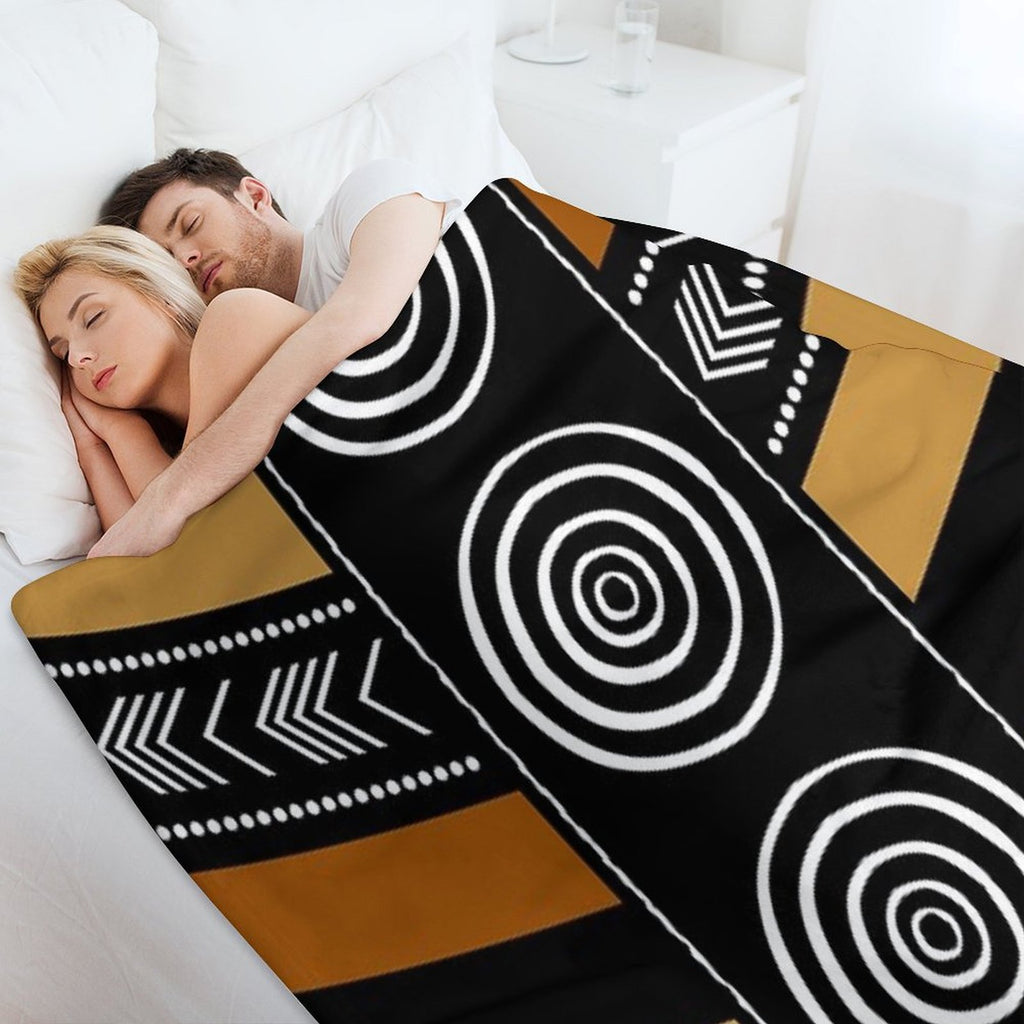 African Mud Cloth Artistry Art Multi-functional Throw Blanket