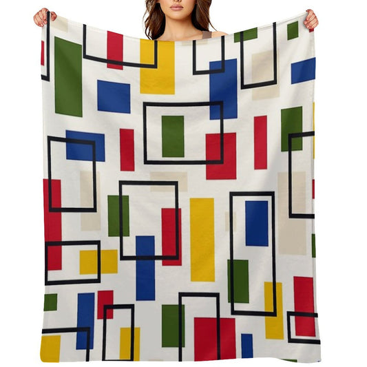 Mondrian Style Sustainable Throw Blanket