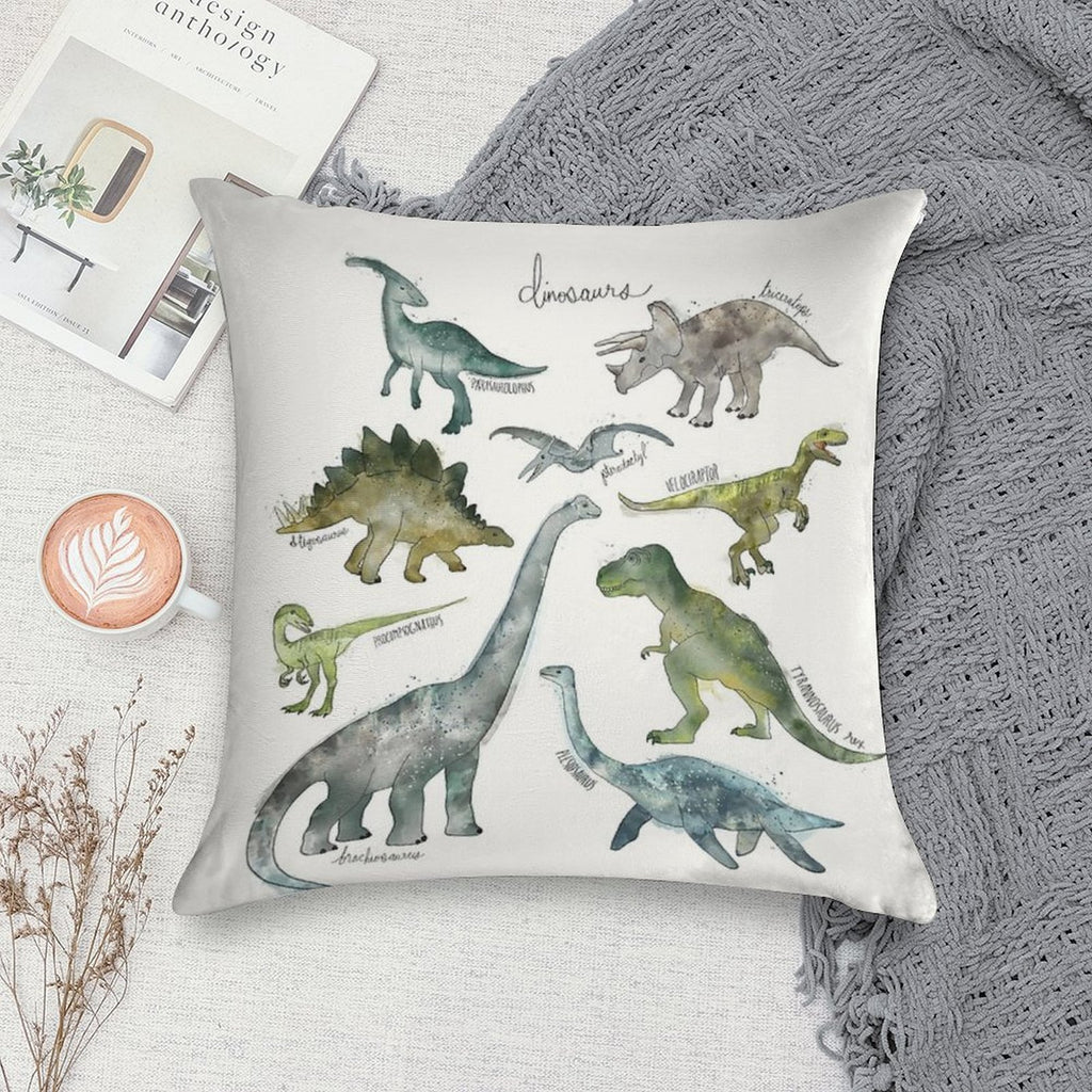 Dinosaurs Soft Skin-Friendly Throw Pillow