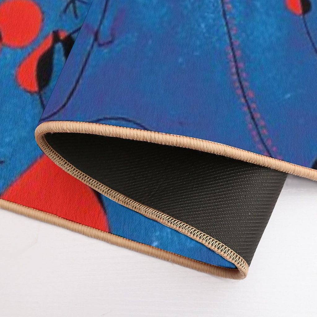 Joan Miro Red Shapes on Blue  Dirt-Trapping Bath Mat