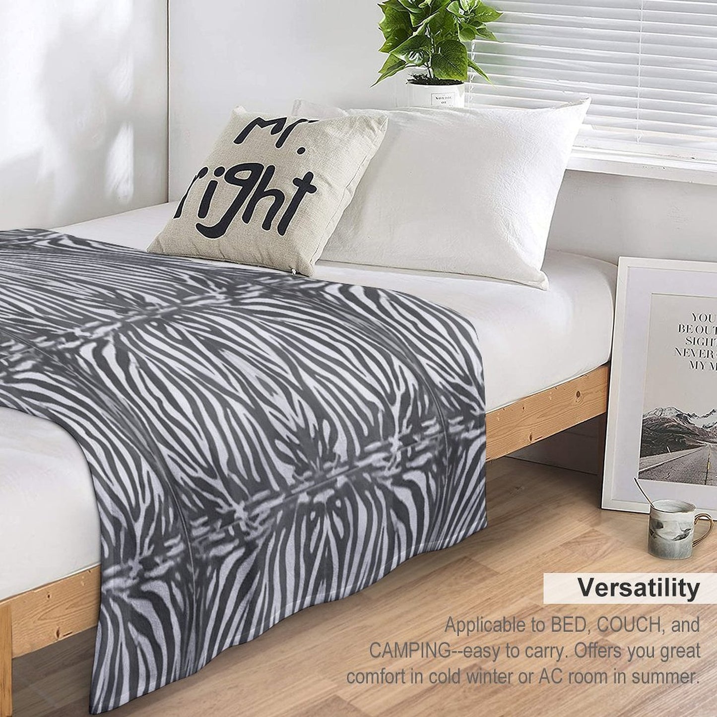 ZEBRA Simple Design Anti-pilling Throw Blanket