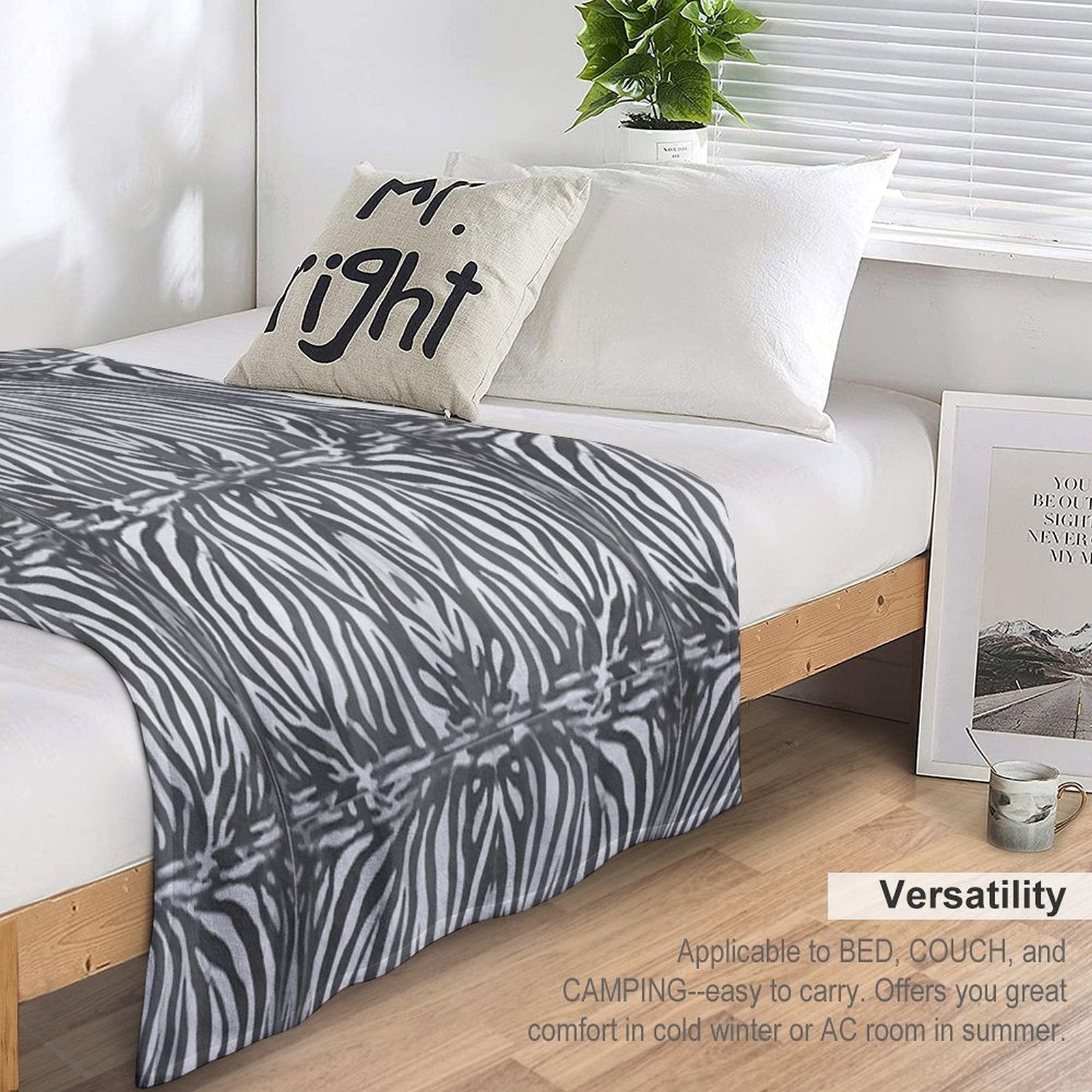ZEBRA Simple Design Anti-pilling Throw Blanket