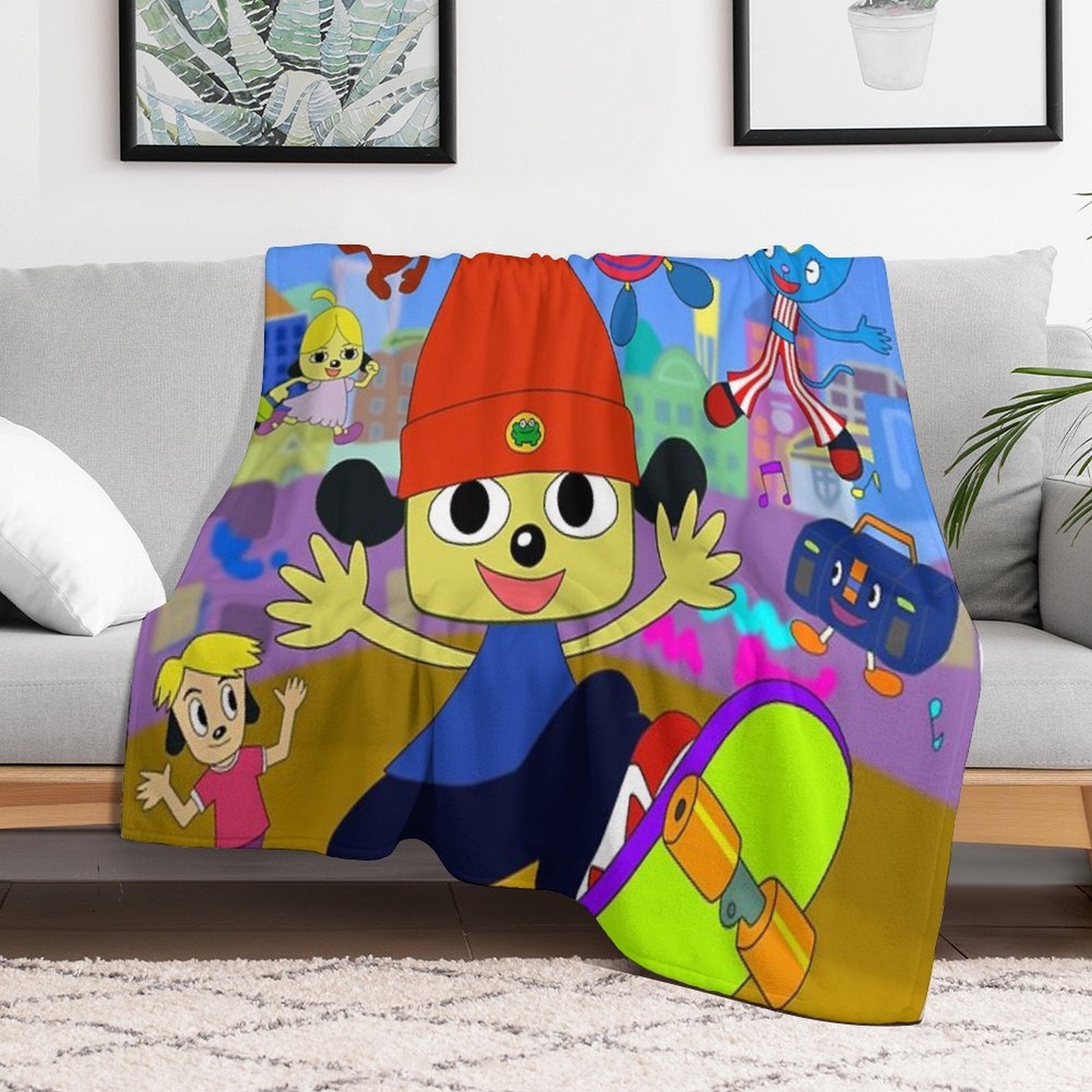 Parappa The Rapper Anime Poster Versatility Throw Blanket