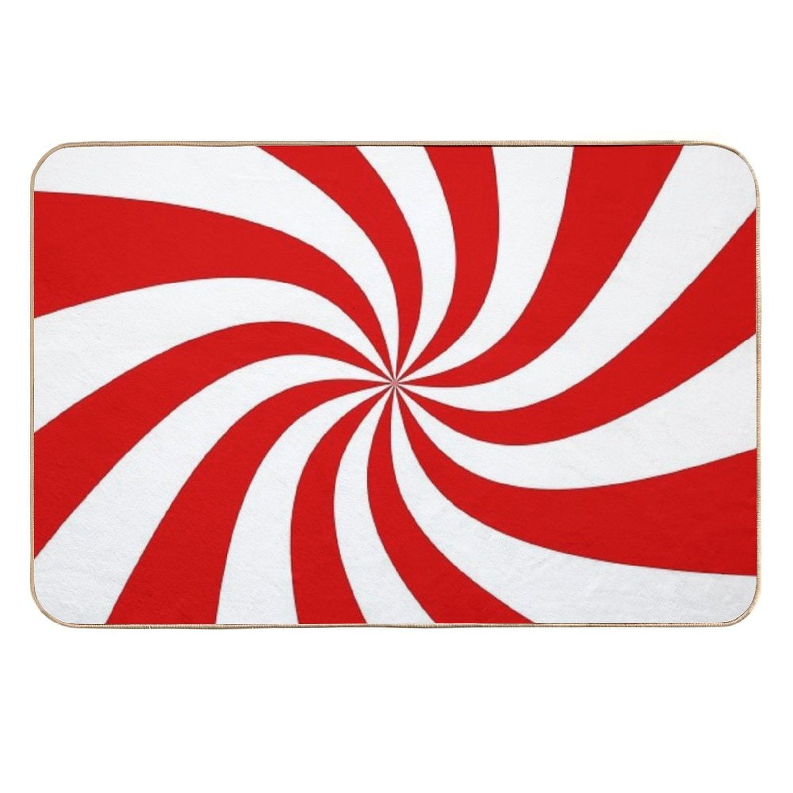 Candy Cane Swirl Patterned  Easy Maintenance Bath Mat