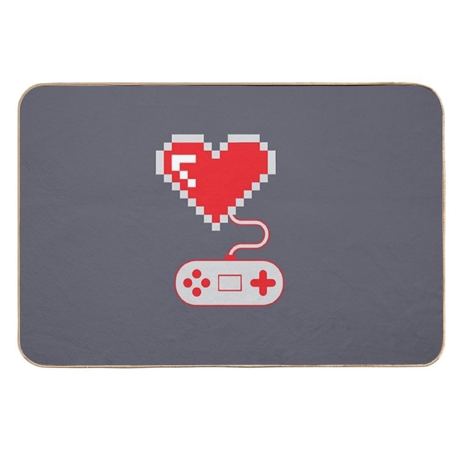 8 Bit Gamer Heart  Anti-Trip Bath Mat