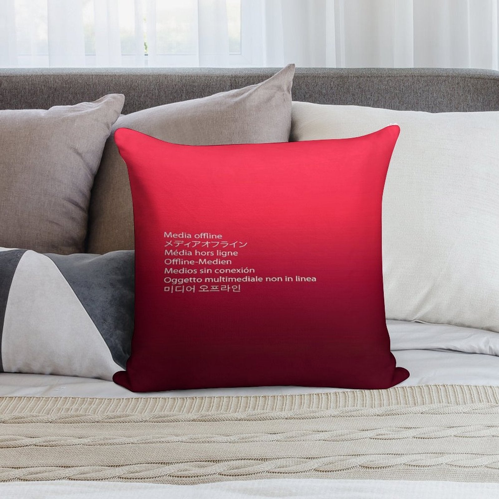 Media Offline Adobe Premiere Pro Soft Shrink-Resistant Throw Pillow