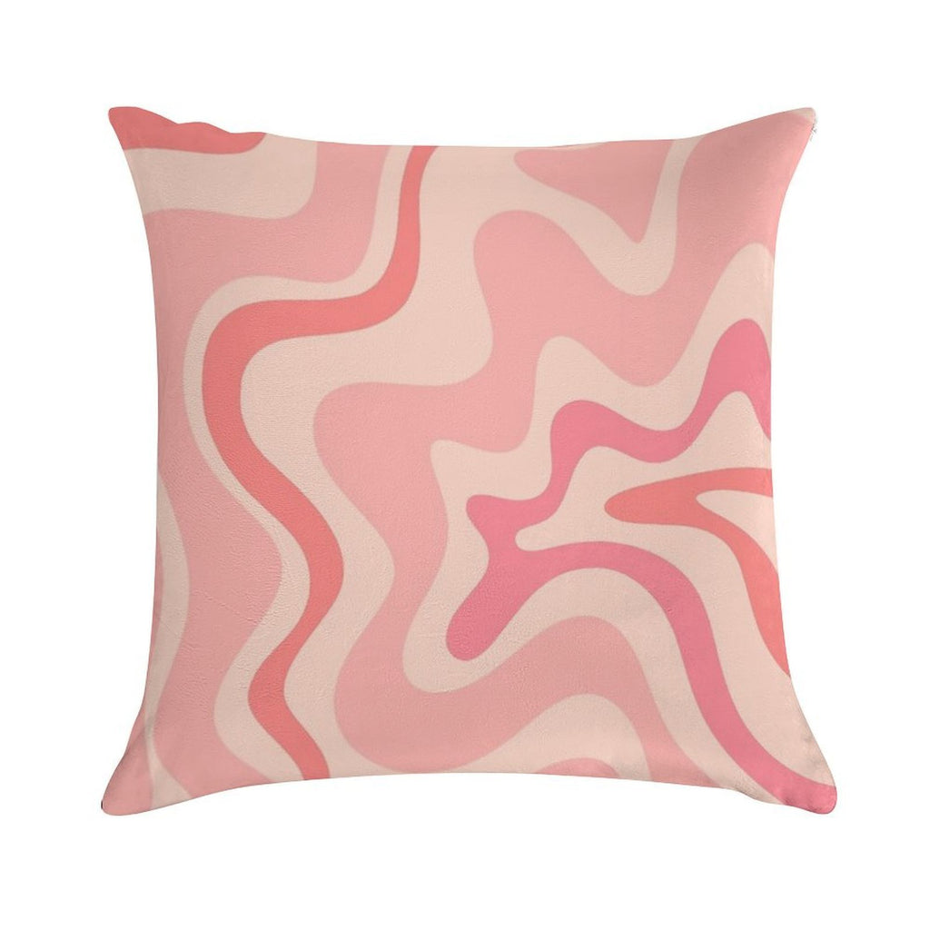 Liquid Swirl Retro Contemporary Abstract in Soft Blush Pink Soft Gift Ready Throw Pillow