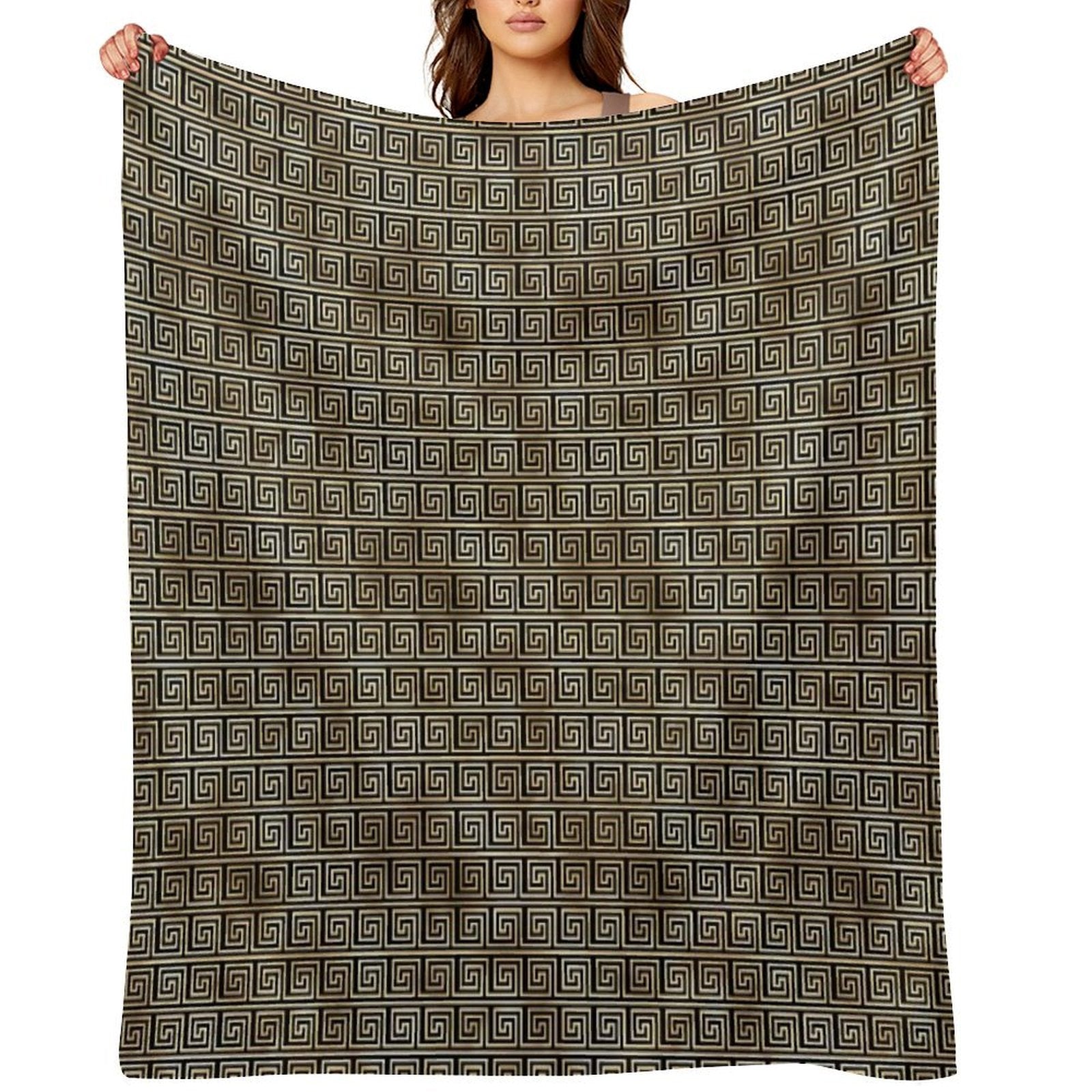 Art Deco Gold And Obsidian Cubed Pattern #1 Premium Throw Blanket