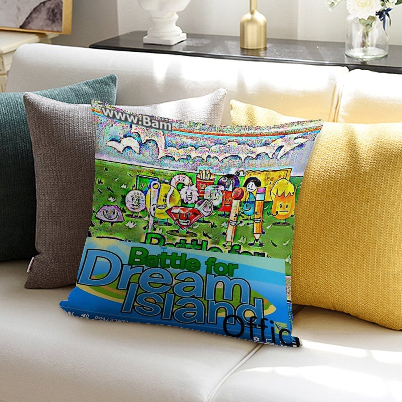 A BFDI Soft Easy Maintenance Throw Pillow