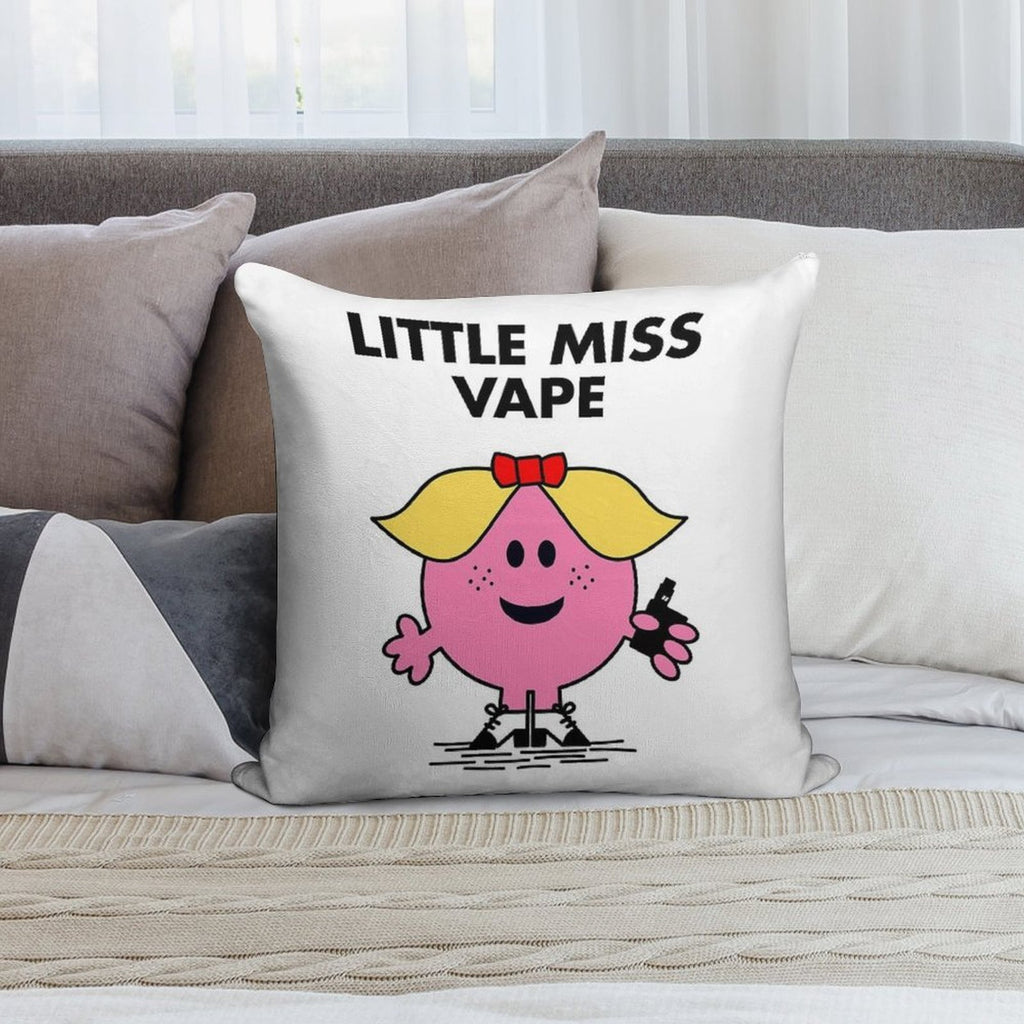 Little Miss Vape Soft Decorative Cover Throw Pillow