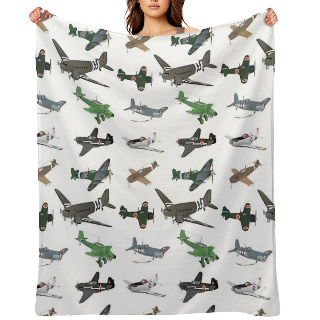 Multiple WW2 Airplanes Premium Throw Blanket