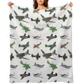 Multiple WW2 Airplanes Premium Throw Blanket