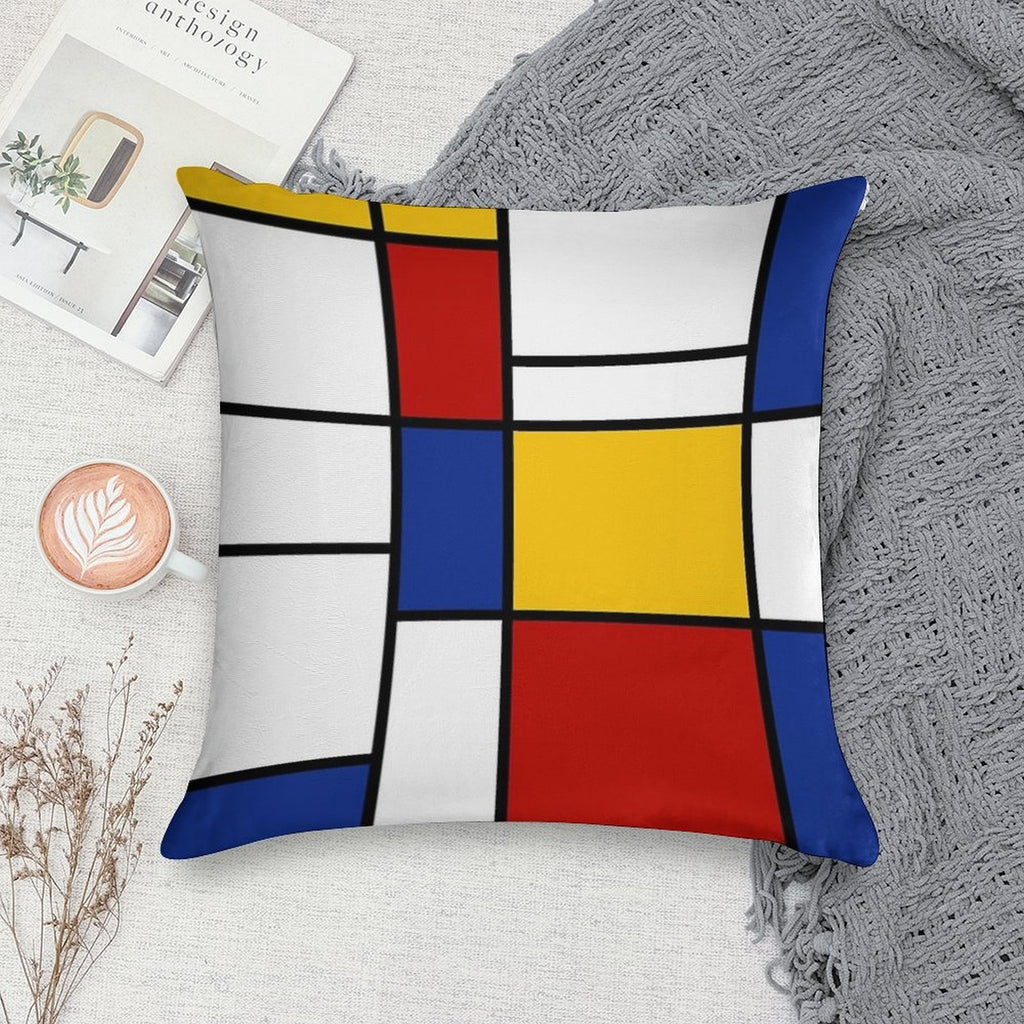 De Stijl #2 (Mondrian Inspired) Soft Gift Ready Throw Pillow