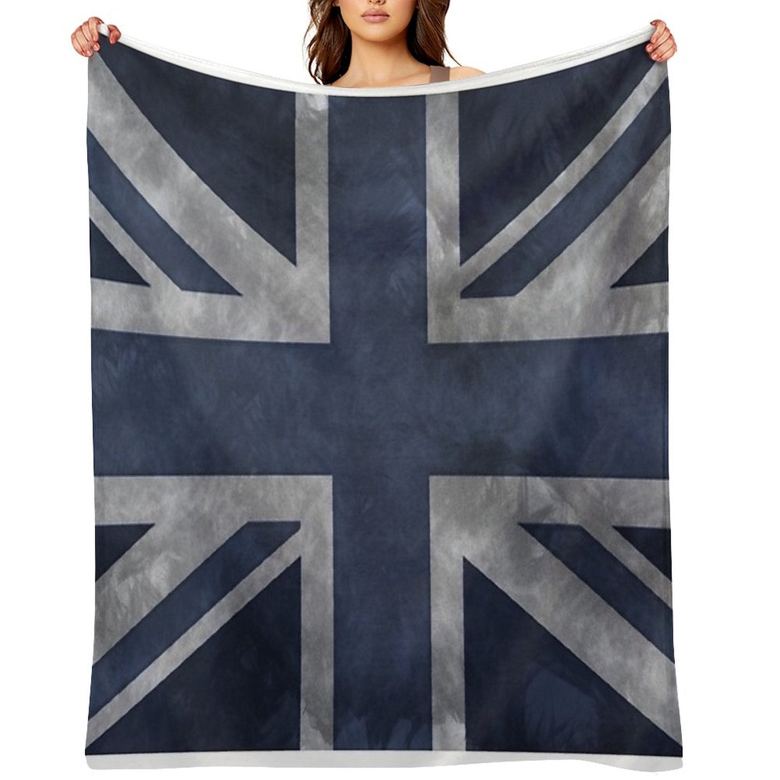 Blue Distressed Union Jack Compact Throw Blanket
