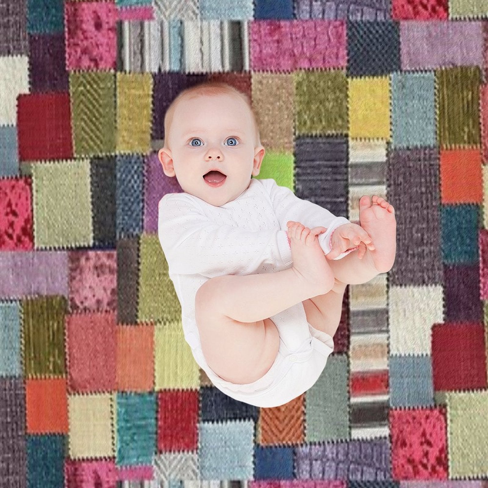 Another Patchwork Textured Fabric Design Lightweight Throw Blanket