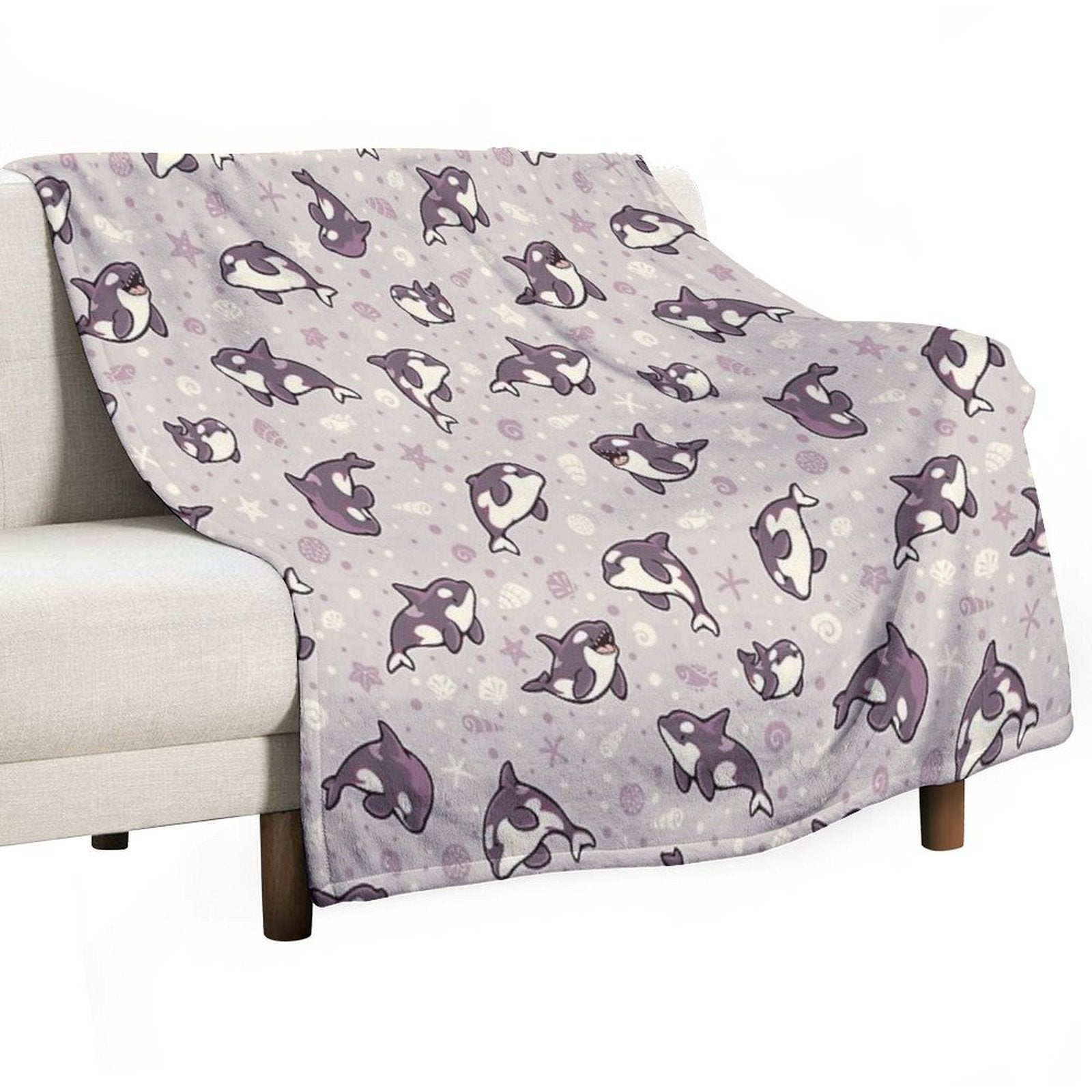 Jelly Bean Orcas Gift-ready Throw Blanket